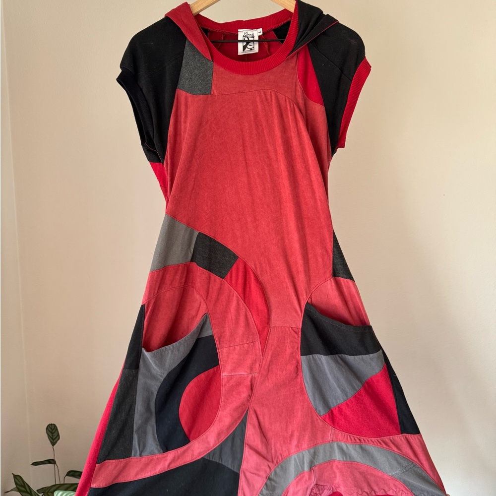 Red and Black Flood Dress